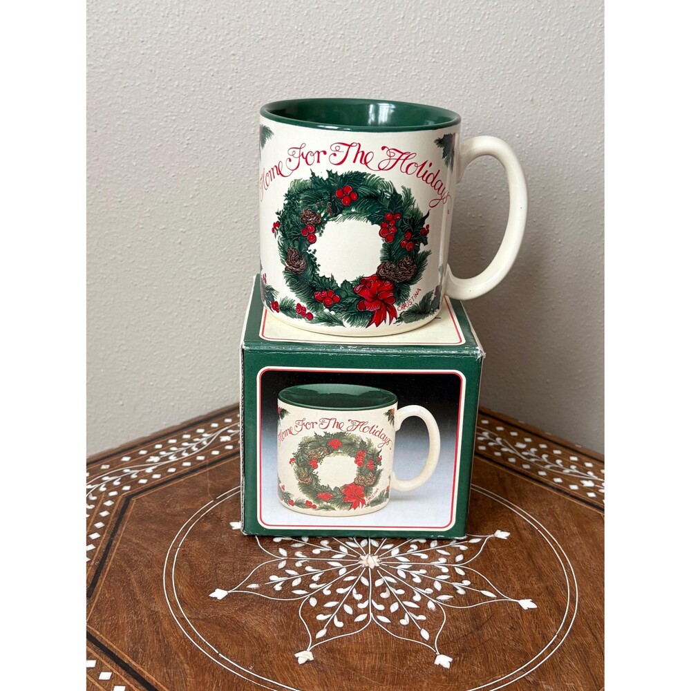 Vintage Potpourri Press ‘Home For The Holidays’ Christmas Mug 1989